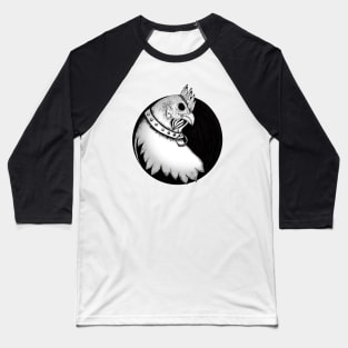 Cool Chicken Ink Illustration Baseball T-Shirt